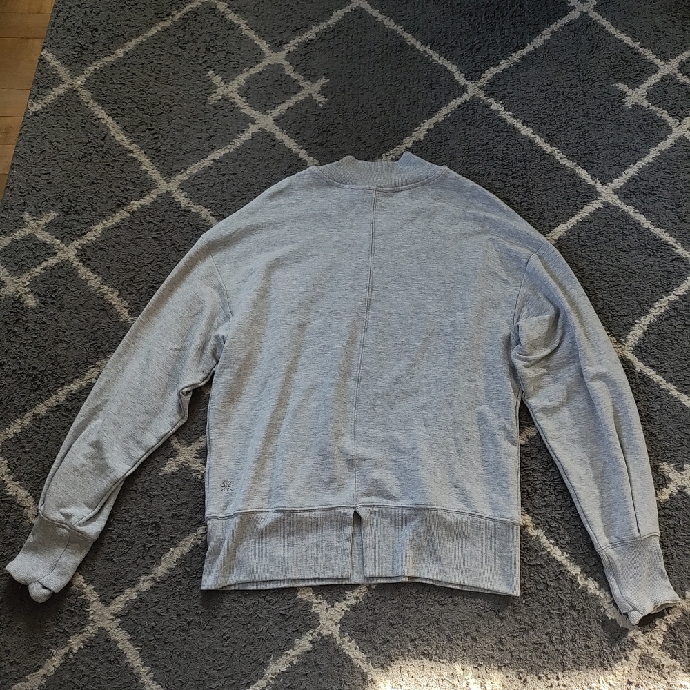 Athleta Women's Apollo Crewneck Sweatshirt Athletic Grey Soft Small Petite - Picture 10 of 14
